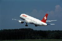 Airbus A320-214, HB-IJN "Meyrin" on take-off from Zurich-Kloten