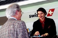 Swissair's First Class check-in counter in Terminal B at Zurich-Kloten
