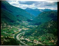 Lamone, Bedano, national road N2/highway A2, Val d'Agno, looking north (N)
