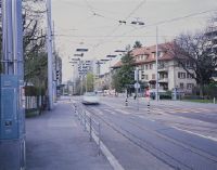 Bern BE, south view of the intersection Bernstrasse/Bethlehemstrasse with the stop underpass