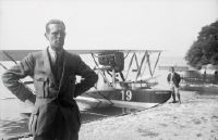 Pilot Koepke in front of the Macchi, CH-19 of Ad Astra Aero AG