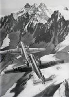 Photomontage of Douglas DC-2 115-B, HB-ITI in flight