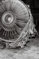 Engine accident on the rear engine of a Swissair DC-10 in the maintenance yard at Zurich-Kloten Airport