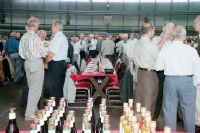 Swissair retirees' day in the arched hangar at Zurich-Kloten Airport