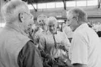 Swissair retirees' meeting in the shipyard at Zurich-Kloten Airport