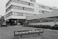 Winterthur, Industriestrasse 8, Druckerei Winterthur AG, building and company sign