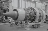 Pratt & Whitney JT9D-7R4G2 engine for a Boeing 747 in the Swissair engine workshop at Zurich-Kloten Airport