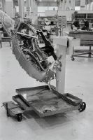 Gearbox of the Pratt & Whitney JT9D-7R4 engine in module assembly in Zurich-Kloten