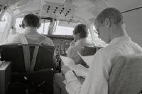 Training of students of the Swiss Air Transport School in the cockpit at Lufthansa in Bremen