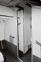 Wardrobe and toilet in the front cabin of a McDonnell Douglas MD-81 of Swissair
