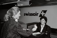 Swissair check-in counter at Zurich-Kloten airport