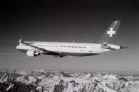 Airbus A321-111, D-AVZS in flight over the Bernese Alps with Balmhorn, Doldenhorn and Aletschhorn, looking west (W)