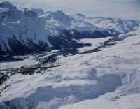 St. Moritz with ski resort Corviglia, view to the south (S)