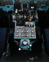 Cockpit of the Douglas DC-9-81 HB-INC of Swissair