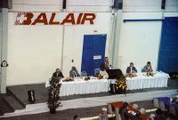Balair's Annual General Meeting in the hangar of the Technical Service in Zurich-Kloten