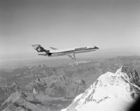 Douglas DC-9 -51, HB-ISS "Dietikon" in flight over the Alps