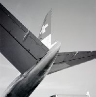 Tail of the Douglas DC-8-32, HB-IDA "Matterhorn" in New York