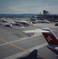 Various aircraft on the ground at Zurich-Kloten