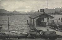 Lucerne, boat rental of the St. Niklausen ship company in Lucerne, view to southeast (SE)
