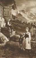 Children, Bernese Oberland, at the mountain hut