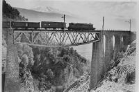 Eggerberg, Baltschieder Viaduct, Bern-Lötschberg-Simplon Railway (BLS) Ae 6/8, repro