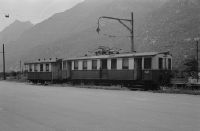 Biasca, Biasca-Acquarossa railroad, station with railcars (1-3)