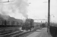 Winterthur, SBB tracks with freight expedition and freight station, SLM works steam locomotive no. 1