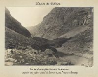 Glacier de Giétroz [Giétro], vue du cône de glace barrant la Dranse, depuis un point situé à lâmont, sur l'ancien barrage, 8 août 1917