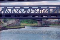 Stretford, Bridgewater Canal, Railroad Bridges Nos. 41 and 42, Stretford-Waters Meeting Footbridge.