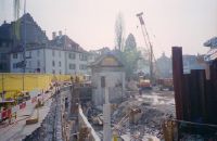 Lucerne, Spreuer bridges, construction work at the Reuss weir