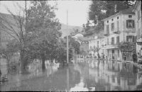 Flood 1951, Ponte Tresa, entrance to the village, below the railroad station