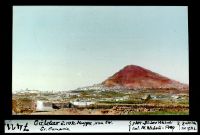 Gáldar and red hilltop, from southwest, Gran Canaria
