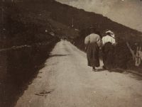 Schluein, two women on the road from Ilanz to Schluein
