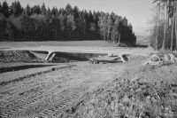 Moosseedorf, Grauholz, construction of the national road N1/motorway A1, view to the north (N)