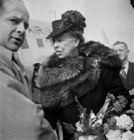 Dübendorf-Wangen, arrival of Eleanor Roosevelt, politician