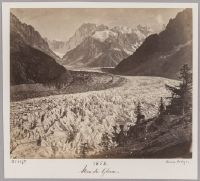 Mer de Glace with the Grandes Jorasses, looking south-southeast (SSE)