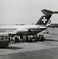 Boarding the McDonnell Douglas DC-9-32, HB-IFS "Grisons" at Zurich-Kloten