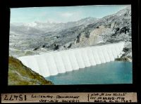 Lucendro dam, lake side outward