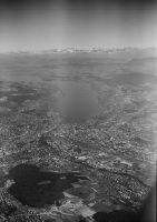 Zurich, with lake and alps