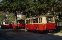 Biel, bus depot at Zeughausstrasse, VB trolleybuses and trailer cars