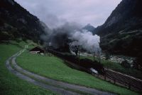 Gurtnellen, above the station, C 5/6 with steam-extra train