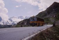 Bernina pass road, Mercedes post bus