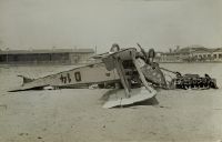 Crash landing of LVG C.VII D 14 of D. L. R. (Deutsche Luft Reederei) in Johannisthal