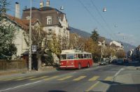 Biel/Bienne, Bözingenstrasse with trolleybus, view to northeast (NE)