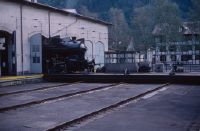 Erstfeld, locomotive depot, steam locomotive C 5/6 2978 "Elefant" in front of the transfer table