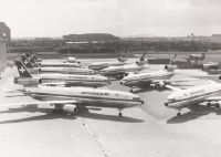 Swissair's entire McDonnell Douglas DC-10 fleet on the ground at Zurich-Kloten