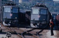 Winterthur, SBB loco Ae 6/6 11504 "Le Locle" and Ae 6/6 11455 "Biel/Bienne" at the marshalling yard