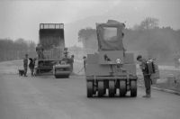 National road N13/Motorway A13, installation of bituminous pavement with a road roller of the company Cellere St. Gallen