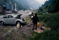 Gotthard vacation traffic, car break